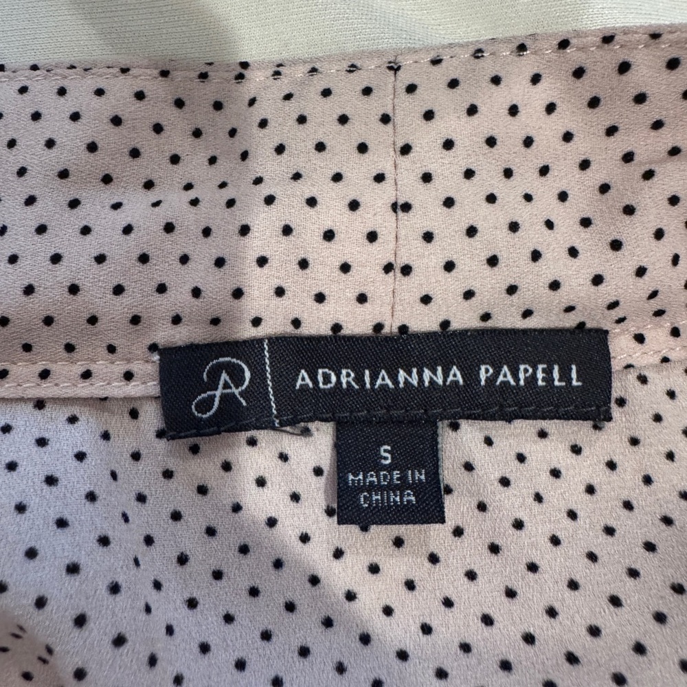 Adrianna Papell Blush and Black Polka Dot Top